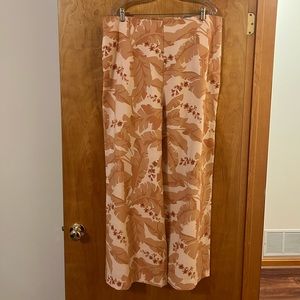 Soft Surroundings Wide Leg Pants Grand Gardens Trousers Leaves NWT Size XL 18